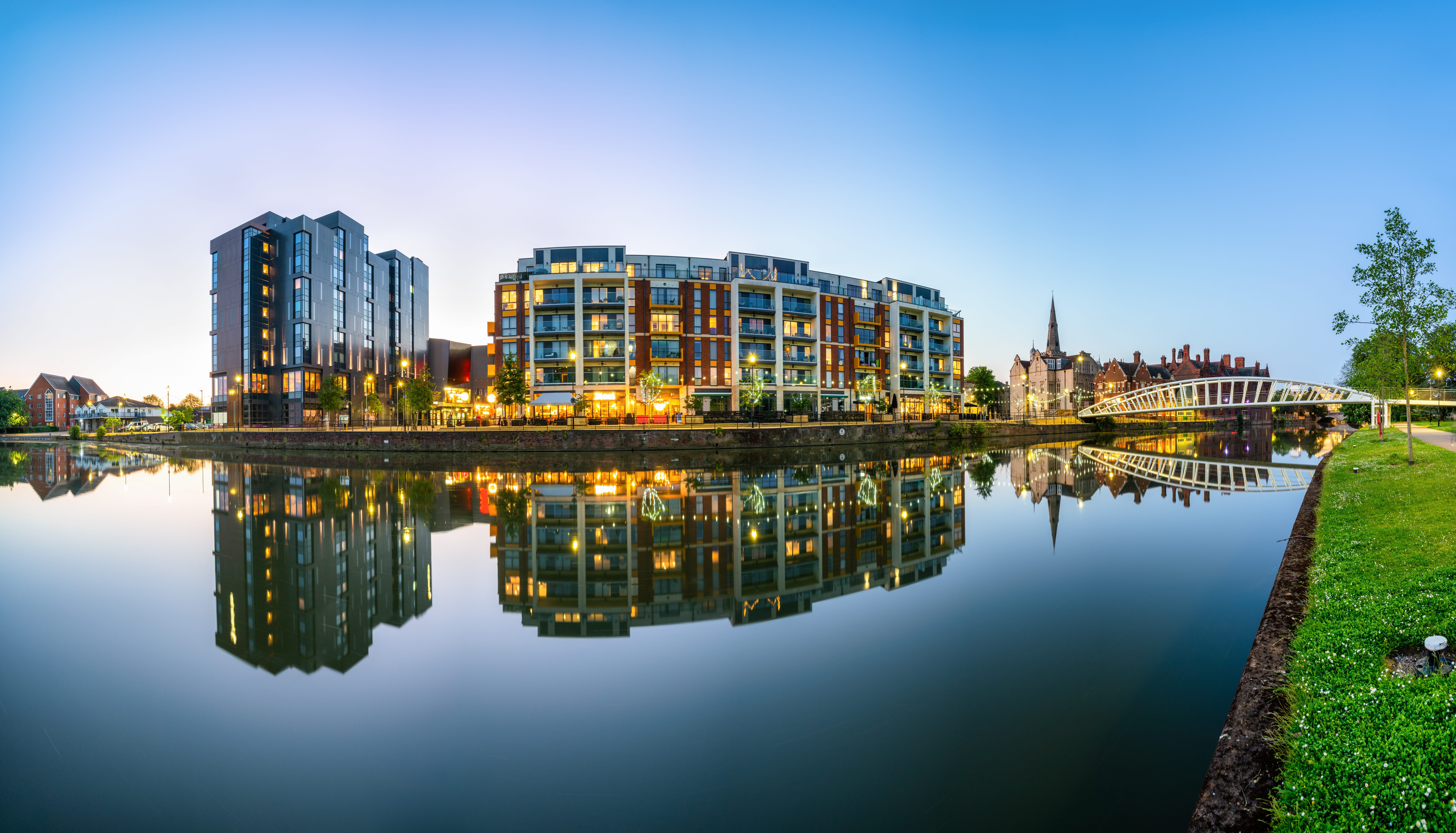 Bedford Riverside panorama on the Great Ouse River