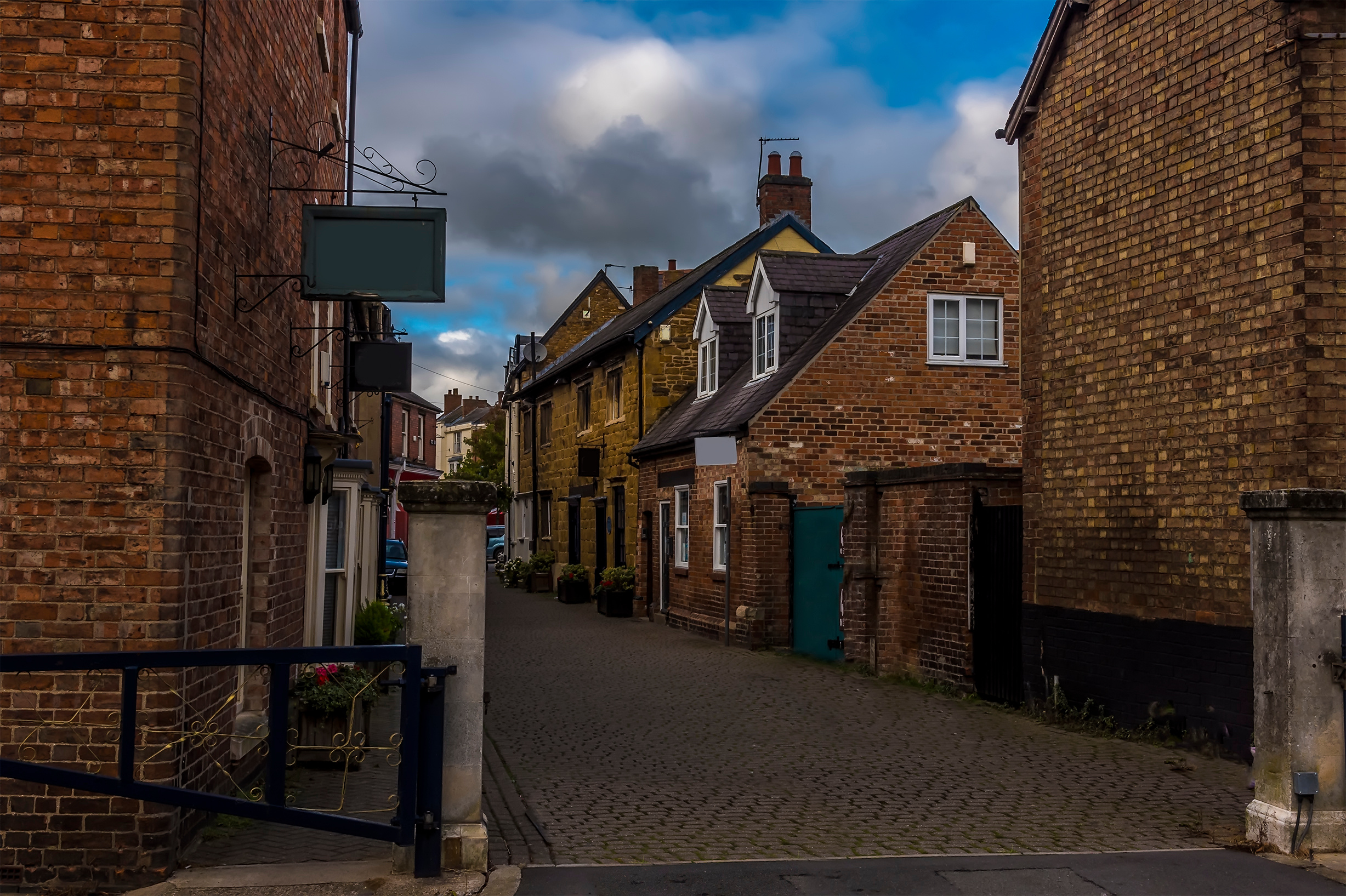 quaint street in Melton Mowbray, Leicestershire